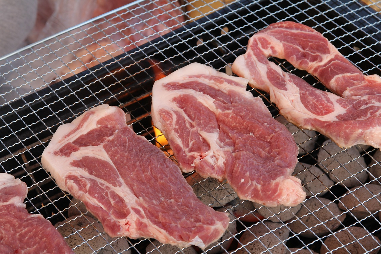 neck, pork belly, grilled