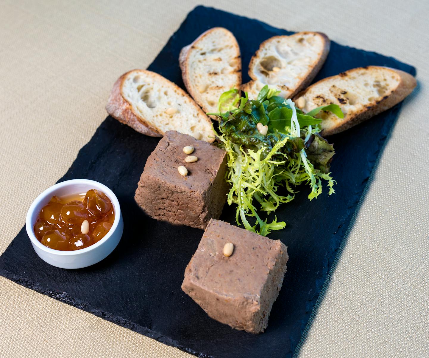 Liver Pate with Toasted Baguette Appetizer